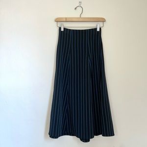 Black Striped / Pinstriped A-Line Skirt